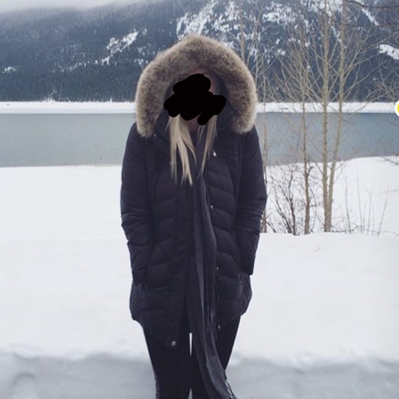 Marc New York Jackets & Blazers - Black Quilted Jacket Real Fur Hood